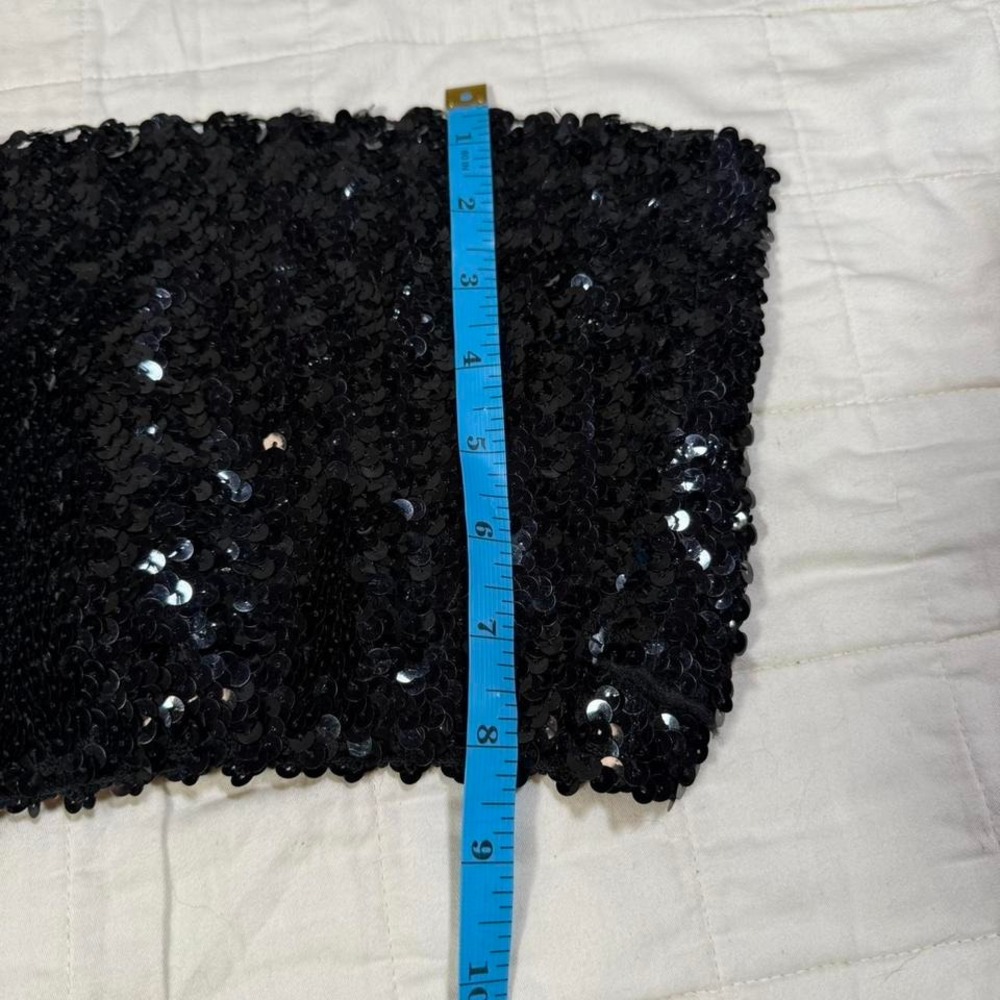Y2K Black Sequin Tube Top – Stretch Fit (One Size) - Picture 4 of 6